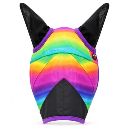 Equine Horse FlyMask Summer Spring Airflow Mesh Cob Ears 73206C - color: Rainbow, size: Cob Size