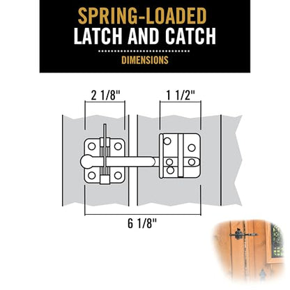 Nuvo Iron LCWSLBLK Spring Loaded Catch w/Adjustable Cable Gate Latch, Black