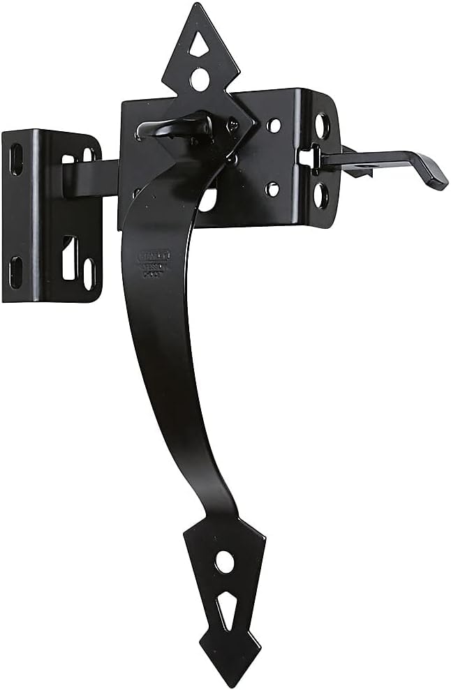 National Hardware N109-040 Heavy Duty Gate Latch for Outdoor Fence and Door with WeatherGuard Protection, Black Thumb Latch Hardware for Wooden Gates and Fence Latches (Pack of 5) - size: (Pack of 5)
