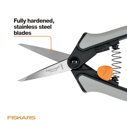 Fiskars 6" Steel Micro-Tip Pruning Snip Set, Garden Scissors, 15-Pack | For Trimming & Shaping Small Plants, Stainless Steel Blades, Easy Action Spring, Symmetrical SoftGrip Handles, Blade Covers - style: Snips (15-Pack)