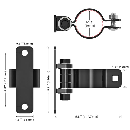 Insaga Heavy Duty Chain Link Gate Hinges 4 Pairs – 2-3/8" OD Carbon Steel Wall Mount Fence Hardware, E-Coated Rustproof Finish, Carriage Bolts Included for Farm/Garden Wood-to-Metal Gates, Black - size: 2-3/8''