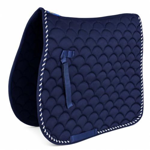 Horse English Quilted Contoured All-Purpose Trail Saddle Pad 7296 - color: Navy, size: 23" (Spine) x 20" (Drop)