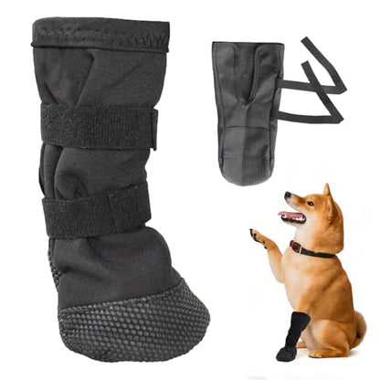 Dog Paw Wound Recovery Boot, Breathable Dog Bootie for Injured Paw, Anti-Slip Dog Shoe with Self-Adhesive Strap, Protector for Outdoor Walking & Keep Dogs from Licking Wounds (M) - size: M