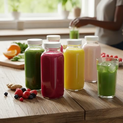kitchentoolz 8oz Square Glass Juice Shot Bottle with Lid – 2 Pack 8 oz Milk Glass Bottles with Lids for Lunch Box, Airtight Reusable Drinking Jars for Smoothies, Yogurt, Kefir, Juice & Water - color: 8oz, style: 2 Pack