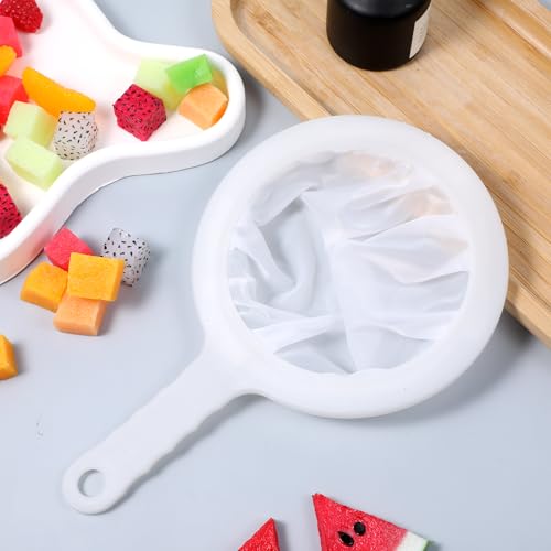 Ultra-Fine Nylon Mesh Strainer 5.51 Inch, Kitchen Food Yogurt Mesh Sieve, Plastic Sieve Fine Mesh with Handle, Mini Brine Shrimp Separation for Filtering Juice Milk Soy Coffee Honey Wine (400 mesh)