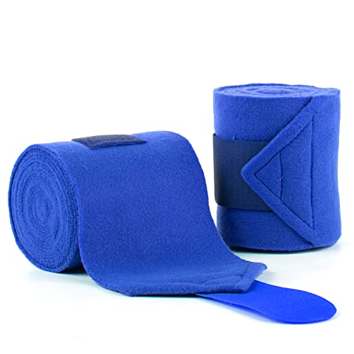 Horse Polo Wraps 2.5m Equestrian Leg Bandage Wrap Set of 4 Packs - color: Blue - 2.5m