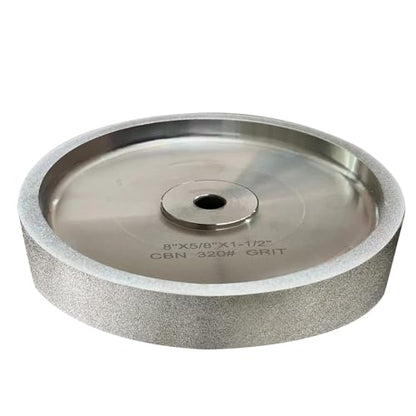 BUCKTOOL 320 Grit 8-Inch CBN Grinding Wheel, 1-Inch Wide, 5/8-Inch Arbor - style: 320Grit, 1" Wide
