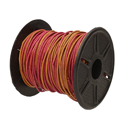 The Beadsmith Leather Cord – Gypsy Dyed Irasa – 1mm Spool – 25 Yards/22.86 Meters – Indian Leather Thong Ideal for Braiding, Beading, Necklaces, Fine Lacing, Hair Accessories & DIY Jewelry Making - size: 1mm, style: Gypsy Dyed Irasa – 25 Yards