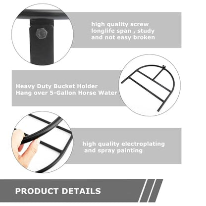 1Pcs Bucket Holder,Heavy Duty Wall Mounted Livestock Water Bucket Detachable Steel Bucket Hanger, Securely Hangs 5 Gallon Horse Water and Feed Buckets - style: Bucket Holder-1PCS