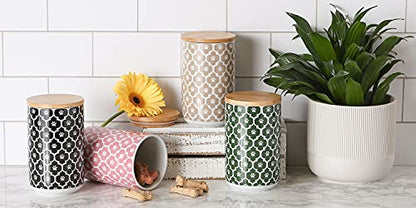 Bone Dry Lattice Collection Pet Bowl & Canister, Treat Canister, 4x6.5 inches, Hunter Green - color: Hunter Green, size: Treat Canister, 4 x 6.5 in (Pack of 1)