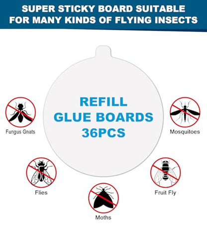 36 Pack 4.3" Refills for Katchy Indoor Insect Trap(Ultra Sticky) | 1:1 Precision Fit for Katchy Fvoai & Dunaga,Long-Lasting & Odorless,Safe for humans and Pets