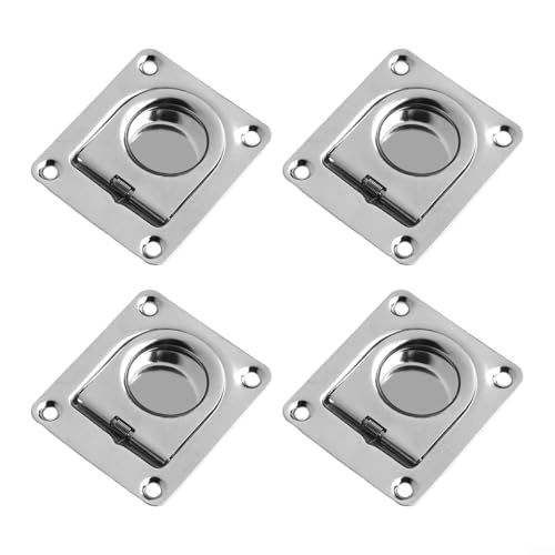 Flush Mount D-Rings, Recessed Tie Down Anchors, For Cargo In Boats Trailers Trucks Flatbeds, Industrial Fasteners Crafted For Reliable Load Security