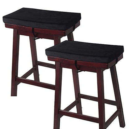 Augld 2 Pack Rectangle Saddle Stool Cushion 9.5"x18" Black - color: Black, size: 9.5"x18"x1.5"