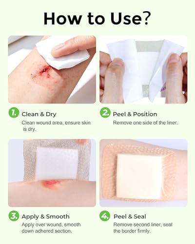 Silicone Foam Dressing 4x4 with Adhesive Border Waterproof 10 Pack - size: 4" x 4"(10 PCS)