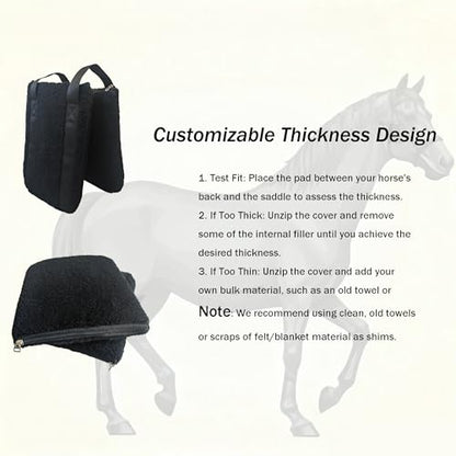Western Felt Wider Wither Pad - color: Black, size: Large