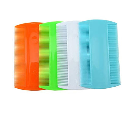 4 Pack Double sided Pet Combs Flea Comb Lice Comb Grooming Fine Tooth Hair Combs for Cat Dog Pet