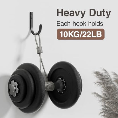 10-Pack 22LB Wall Hooks for Hanging Towel/Coat, Black - color: Black, size: 10 Pack