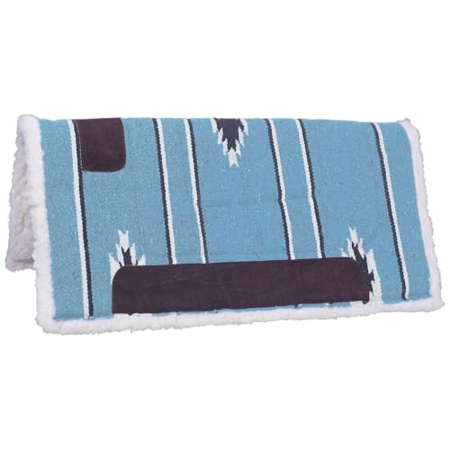 Tough 1 Tough-1 Square Saddle Pad/Fleece Bottom - color: Teal/black/Cream