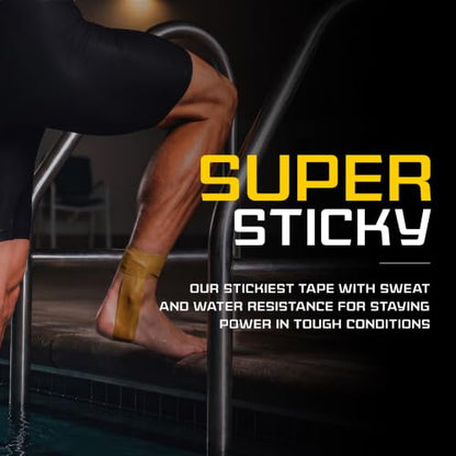 Hampton Adams Rigid Strapping Tape, Extra Sticky Athletic Tape, Beige - color: Beige (Strapping Tape)