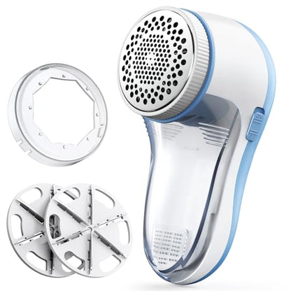 POPCHOSE Fabric Shaver, Lint Shaver with 6-Leaf Blade, Rechargeable - color: Light Blue
