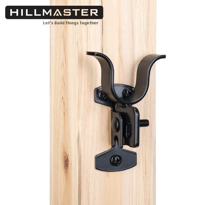HILLMASTER 1-3/8" Flat Back Wall Mount Chain Link Fork Latch, Black Gate Fork Latch with Padlock Hole,Fence Latch Lock with Screws,Bolts,Gate Hardware Gate Latches for Outdoor Wooden Gates,2 PCS - size: 2 Pcs