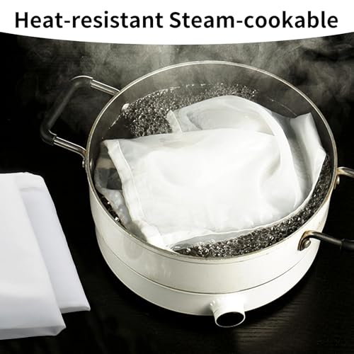 6 Pcs Nut Milk Bag 12 x 8 Inch, 200 Mesh Reusable Fine Mesh Nylon Strainer Bag, Cheese Cloth Bag for Straining Cheese, Yogurt, Juice, Coffee, Tofu, Tea, Almond Milk