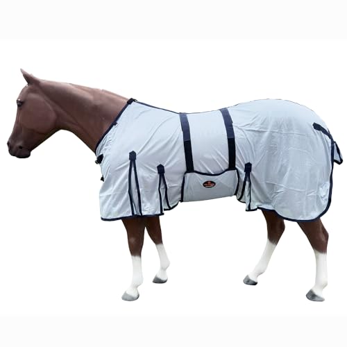 HILASON 69 in White Fly Sheet for Horses Mesh UV Protection - color: White, size: 69 In