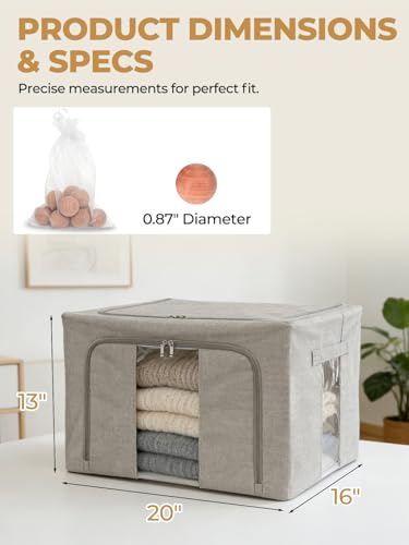 Cirhy 66L Cashmere Sweater Storage Bag with Steel Frame, Grey - style: 60L-Grey-1pcs