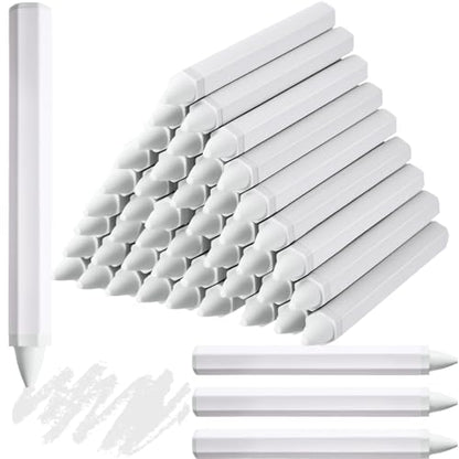 MotiMind 60 Pcs Industrial Lumber Crayons Bulk Wax Tire Marker Construction Marker for Craft Detailed Marking on Lumber Metal Carton Ceramics Concrete Glass Plastic 4.45" x 0.43" (White) - color: White