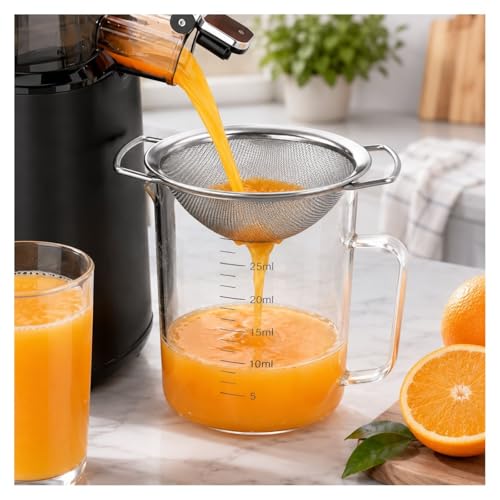 Juice Strainer for Nama J2 Cold Press Juicer, Fine Mesh Pulp Strainer After Juicing, 304 Stainless Steel Secondary Filter with Dual Handles, Easy Clean Juice Sieve for Cups and Pitchers