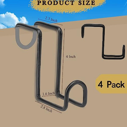 4PCS 4 Inch Tack Hook Heavy Duty Metal Bridle Hooks Water Bucket Hanger for Hanging Horse Bridles,Halter and Buckets(Black)