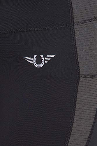 TuffRider Women's Ventilated Schooling Tights - color: Black/Charcoal, size: Medium