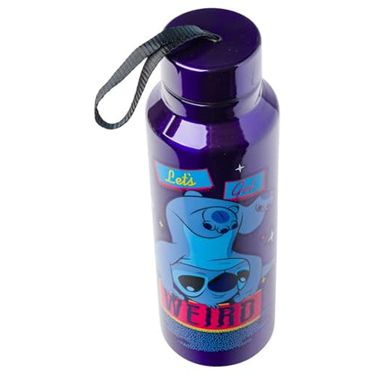 Silver Buffalo Disney Lilo and Stitch, Stainless Steel Water Bottle, 27oz | Get Weird, Includes Strap, 0.8 Liters - color: Lilo and Stitch Get Weird, size: 27 Ounces