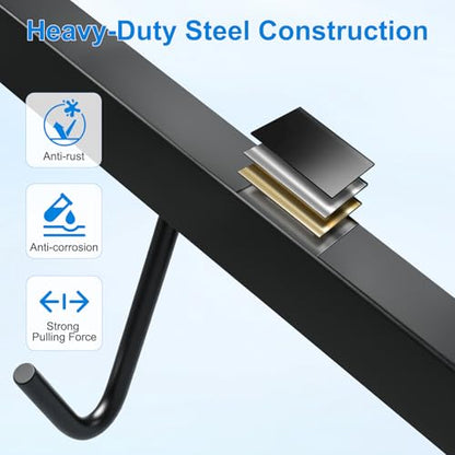 Steel Chain Link Fence Stretcher with 6 Thicken Hook | Anti-rust Surface Woven Wire Fence Stretcher, Upgrade Field Fence Stretcher with Reinforced Lining, Detachable Structure