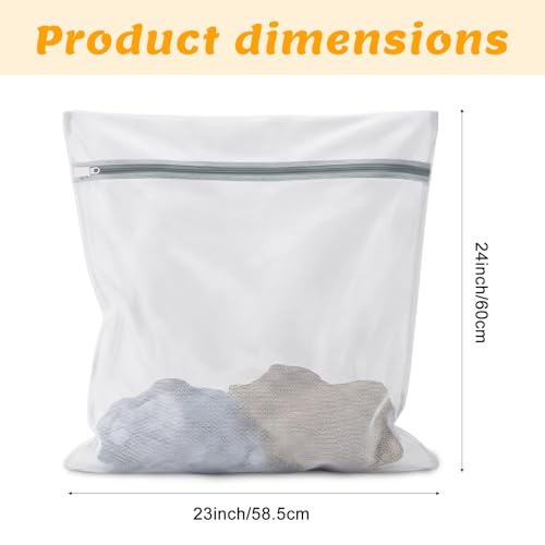 2Pcs Delicate Mesh Washing Bag for Laundry Extra Large Durable Laundry Bags Travel Organization Bag for Lingerie Clothes Sweater Cotton Clothes Shoes Sock 24 x 24 Inches(2XXL)