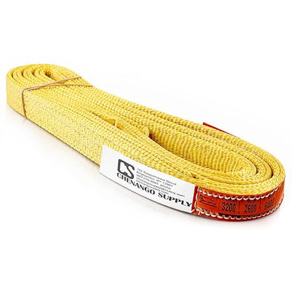 DD Sling 1 Inch x 8 Foot Nylon Lifting Sling – USA Made, 3,200 lb Vertical, 2,600 lb Choker, 6,400 lb Basket – 2-Ply Heavy Duty 900 Webbing, Type 3 Flat Eye & Eye Rigging Sling - size: 1"x8'