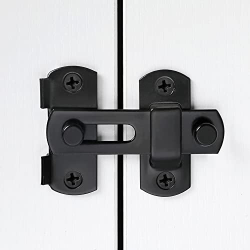2 Packs Black Stainless Steel Barn Door Latch Bi-fold Door Lock_S - color: Small Black