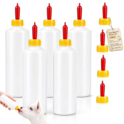 Balacoo 5 Sets Goat Bottles and Nipples, 400 ML Lamb Feeding Bottles