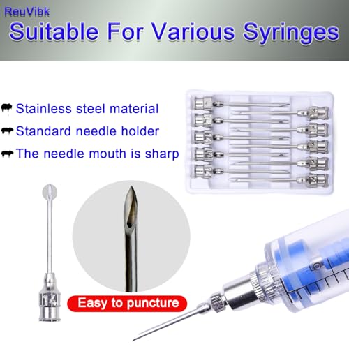14 Gauge Veterinary Needles, Cattle Needle Poultry Injection Needles 10 Sticks, Suitable for Pigeons, Chickens, Ducks, Geese, Pigs, Sheep, Horses, And Other Large And Small Animals (14*25mm) - size: 14*25mm