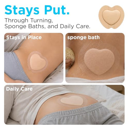 OK TAPE Sacral Silicone Foam Dressing with Border, 7.2 x 6.8 Inch, 10 Pack | Bed Sores on Buttocks, Pressure Sore Prevention, Gentle Adhesive, Water-Resistant - size: Sacral 7.2" x 6.8" – 10 Count