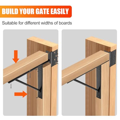 Mofeez Gate Corner Brace Bracket No Sag Kit for Shed Doors Driveway Gates Corral Gates Wood Windows (with Gate Latch) - style: Anti Sag Gate Kit and Gate Latch