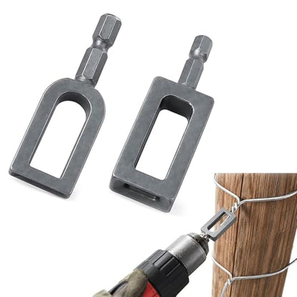 Electric Drill Wire Twisting Tool (2pcs Set), Wire Twister for Drill with Hex Shank, Professional Wire Twisting Tool for Fencing, Rebar Tying, and Construction (9# 11#)
