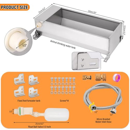 Automatic Livestock Water Trough Large Capacity, Self Filling Dog Waterer