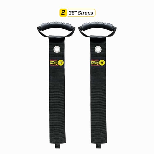 Easy-Carry Wrap-It Storage Straps - 36” (2-Pack) Black with Grommet - color: Black, size: 36" (2 Pack) with Grommet