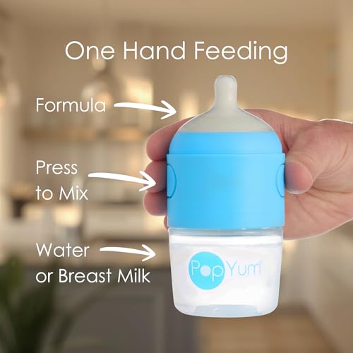 PopYum 5 oz Blue Anti-Colic Formula Making Baby Bottles, 2-Pack - color: Blue, size: 5 Ounce (Pack of 2)