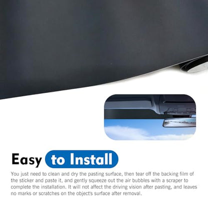 Car Windshield Tint Strip, 7.87" x 59" Matte Black Windshield Banner Sticker, Anti-Glare Sunproof Exterior Windscreen Protective Film, Cuttable to Fit Most Vehicles (Black #B) - color: Black #B