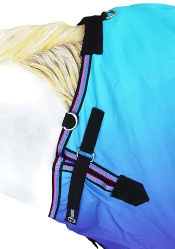 Challenger 1200D Turnout Waterproof Rain Horse Sheet Light Winter Blanket 394B - color: Ocean Ombre, size: 60 inches