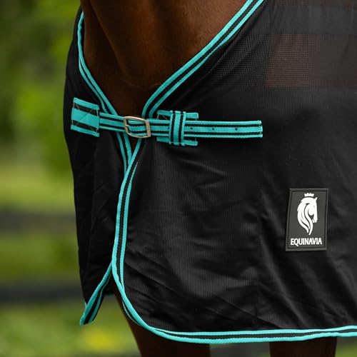 Equinavia Sefyr Breathable Lightweight Cooling Scrim Sheet - Black/Turquoise - S - color: Black/Turquoise, size: S