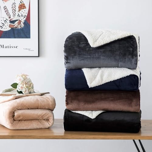 IR Imperial Rooms 2 Pack Sherpa Throw Blankets 50x60 Couch Grey - color: Grey, size: Throw (Pack of 2)