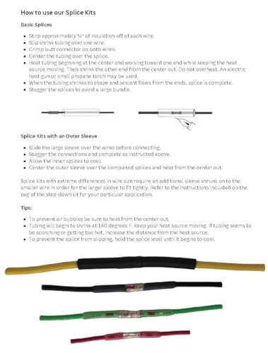 Advance E&I Inc. 3 x A4C - Submersible Pump Wire Splice Kit Repair and Installation. #10#12#14 AWG, 4 Wires. Easy and Reliable. CRIMP It - SHRINK It and FORGET it! 100% Made in the USA
